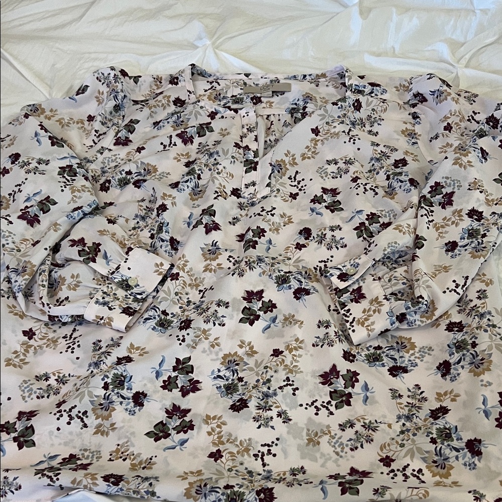 LOFT Multicolor Floral Blouse